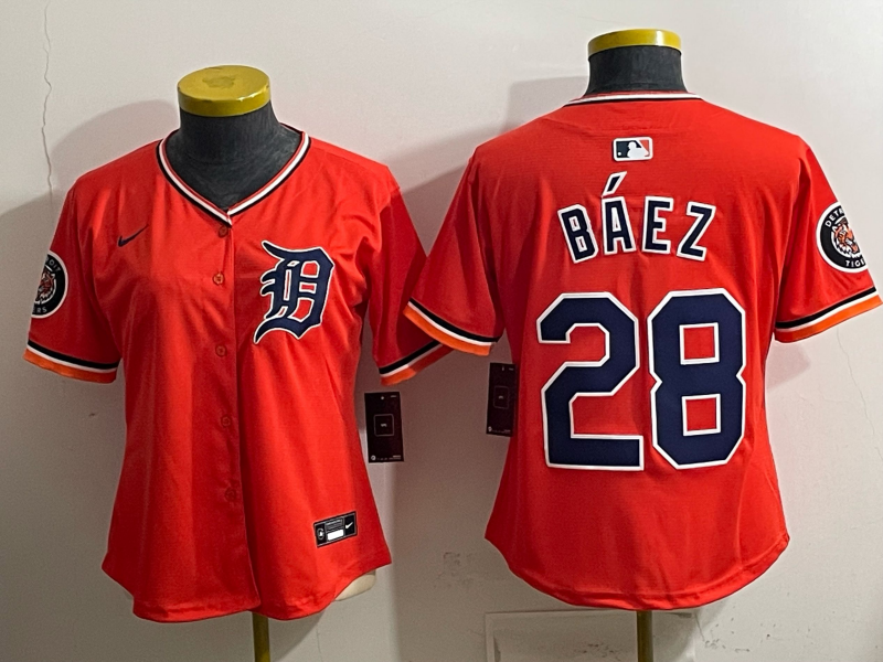 youth Detroit Tigers #28 Baez orange Nike 2026 MLB Jersey 0404002